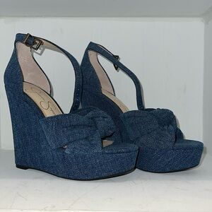 Jessica Simpson Denim Wedges size 5